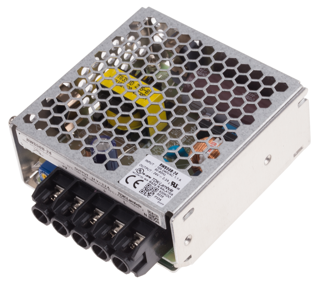 TDK-Lambda Switching Power Supply, RWS-50B-24 24V dc, 2.2A, 52.8 W, Input 85V ac to  370 V dc, 265V ac