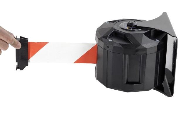 Viso Black Safety Barrier, White, Red Tape, Steel (Frame), Polypropylene (Strap), Polypropylene, 20 m