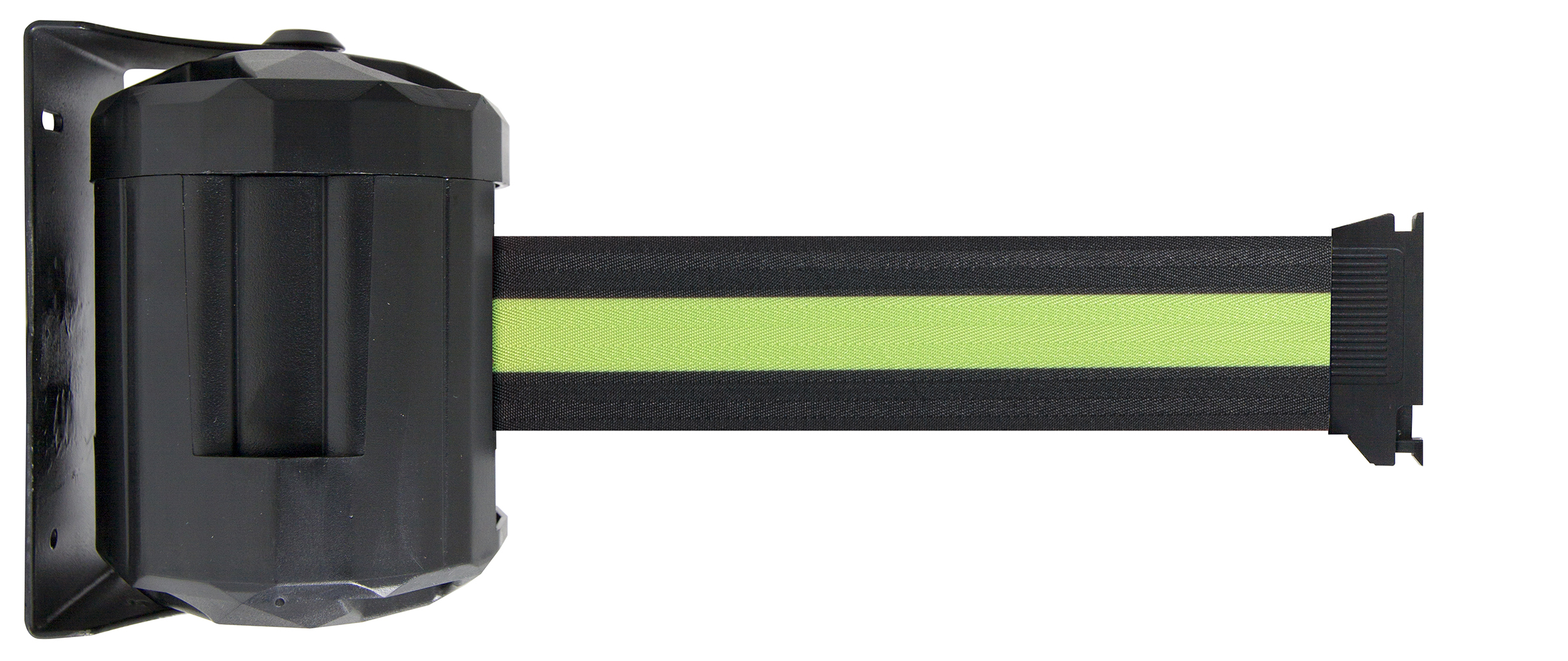 Viso Black, Yellow Wall Strap Reel, Yellow, Black Tape, Steel, Polyester, Retractable Barrier, 4 m