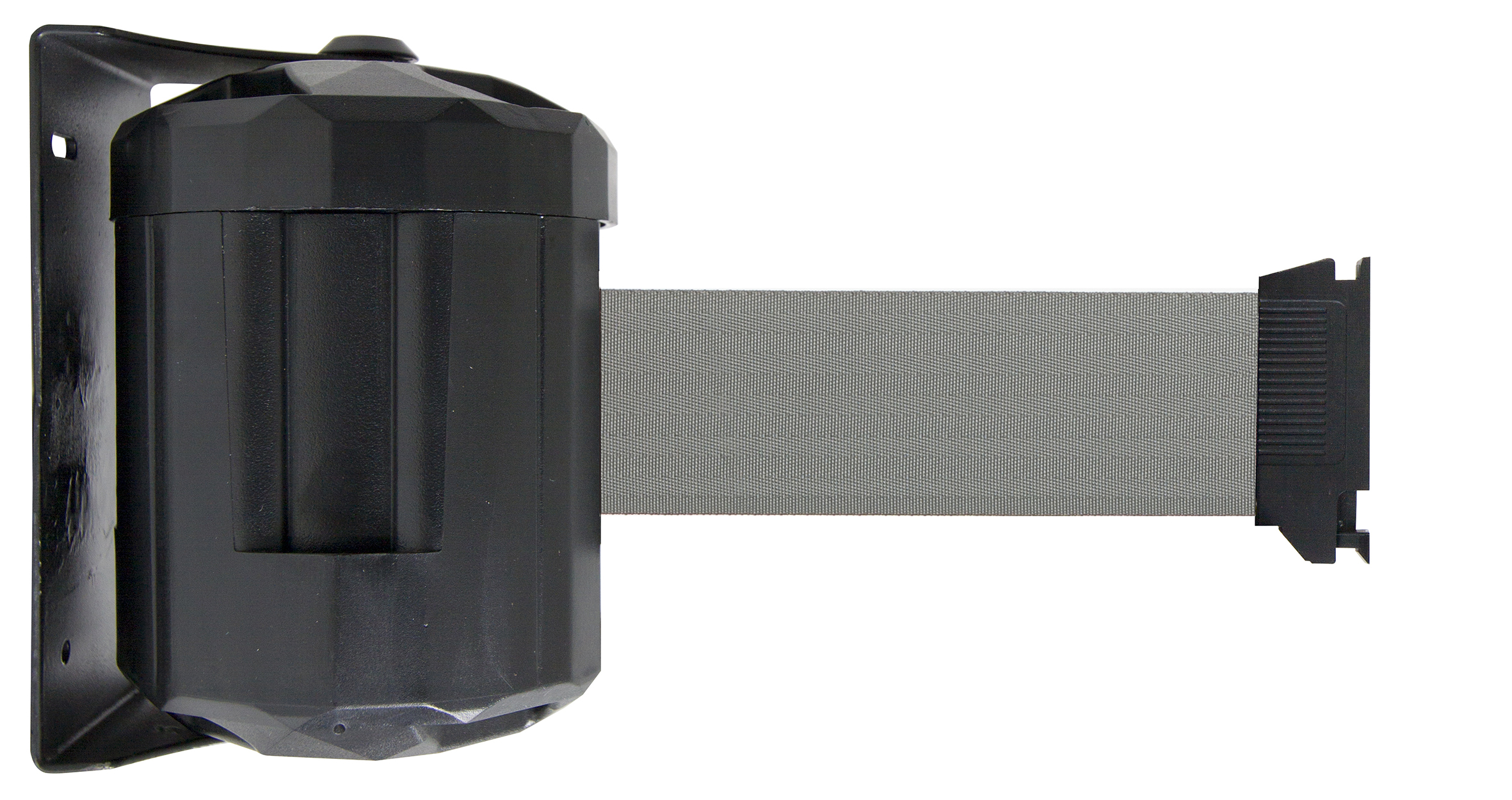Viso Grey, Black Wall Strap Reel, Grey Tape, Steel, Polyester, Retractable Barrier, 4 m