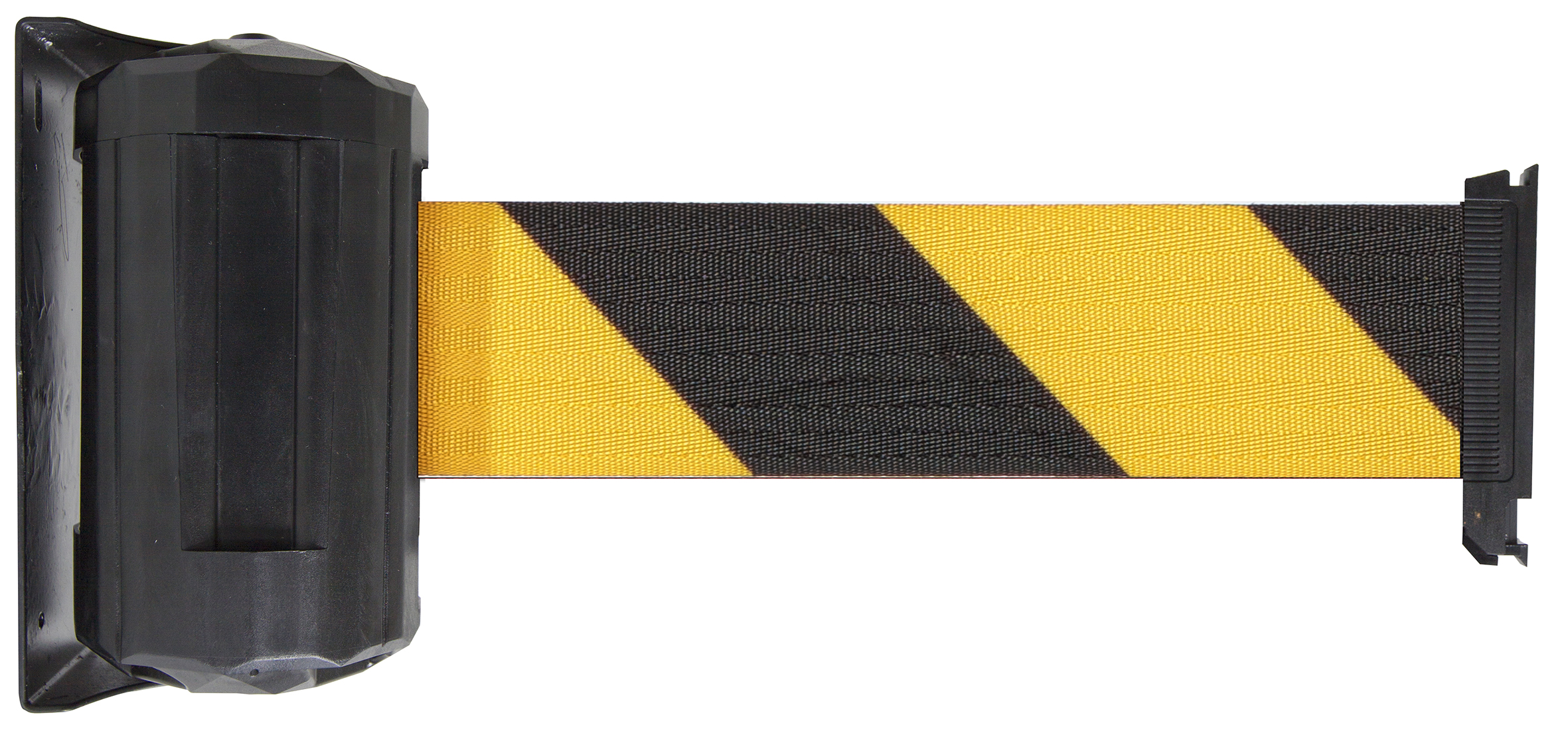 Viso Yellow, Black Wall Strap Reel, Yellow, Black Tape, Steel, Polyester, Retractable Barrier, 4 m