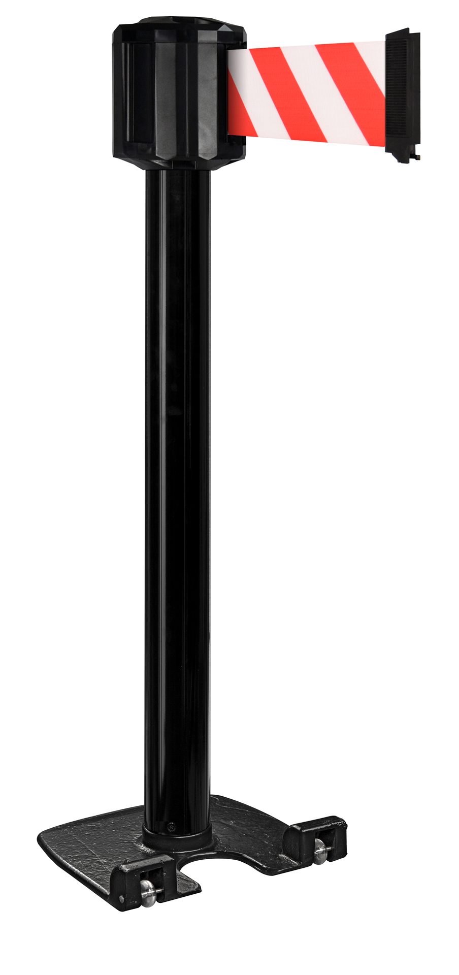 Viso Black Wall Strap Reel, White, Red Tape, Steel, Polyester, Retractable Barrier, 10 m
