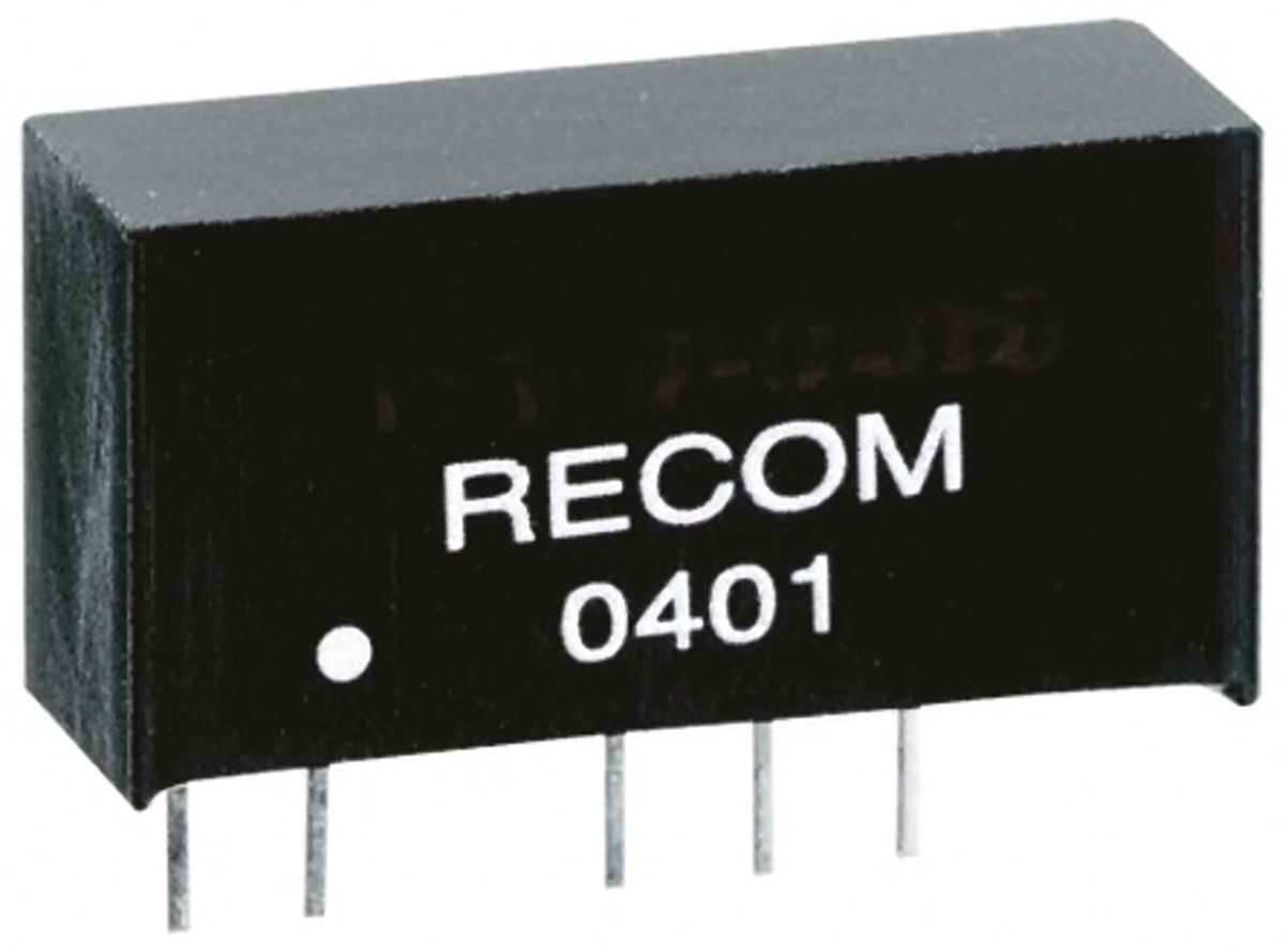 Recom DC/DC Converter, 15V/ 66 mA, 5V Input, 5V Input 1 W, Through Hole, 70 °C Max Temp -40 °C Min Temp, 6-Pin DIP