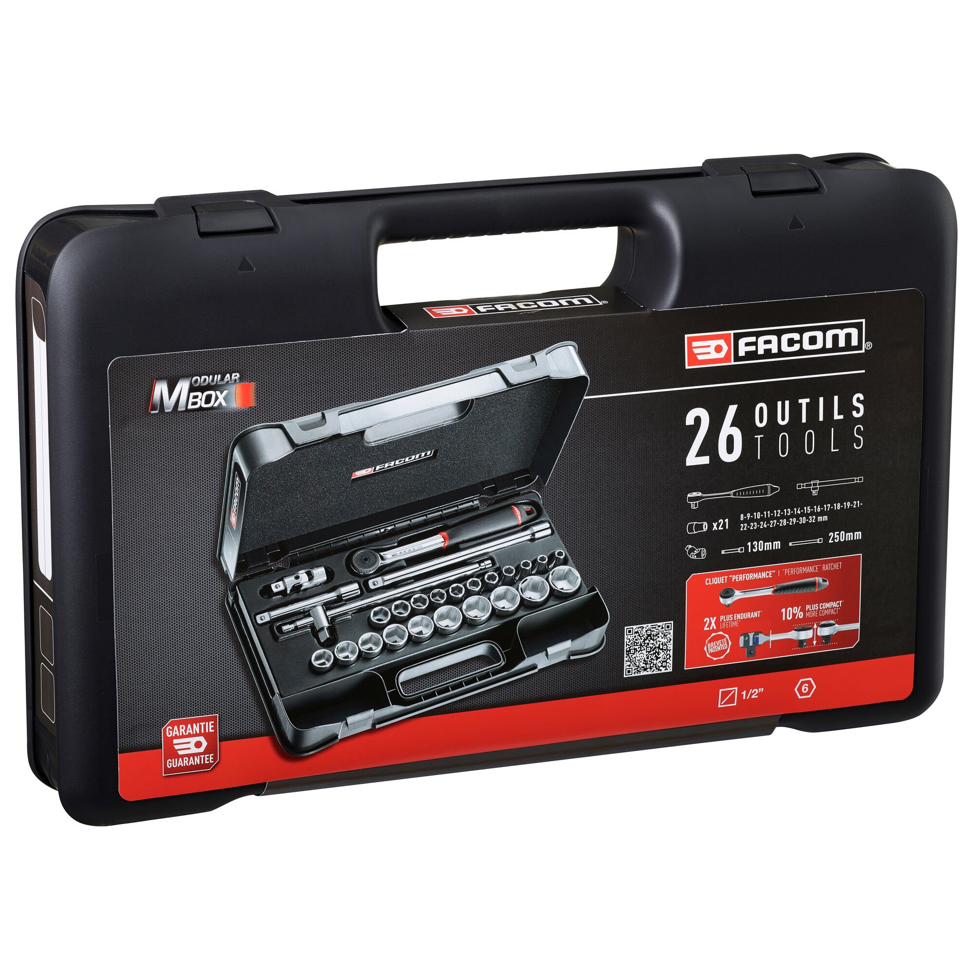 s161-4p6pb Facom 26-Piece 1/2 in 6 Point Socket Set