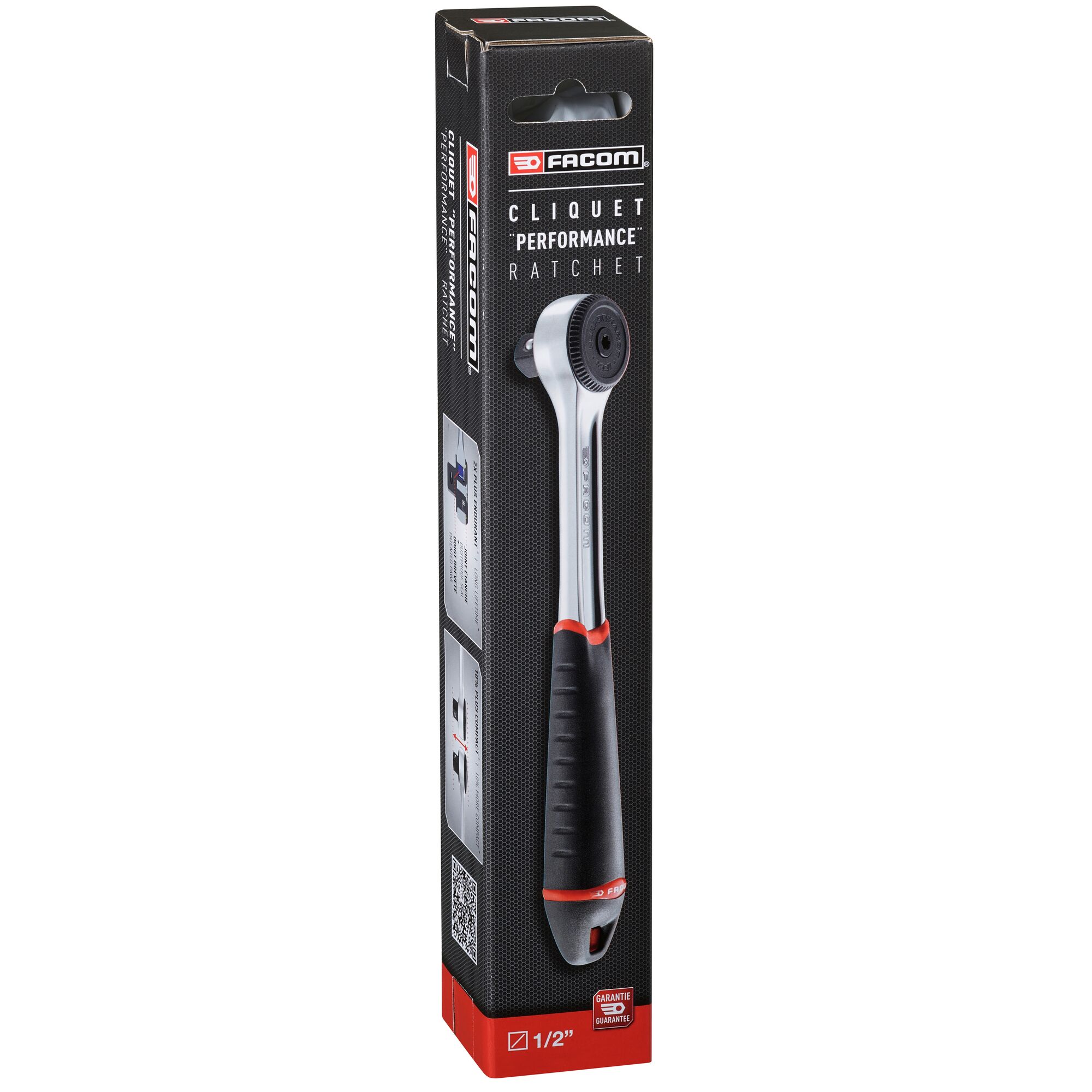 s161bpb Facom S.161BPB 1/2 in Ratchet with Bi-Material Elastomer Handle, 260mm Overall
