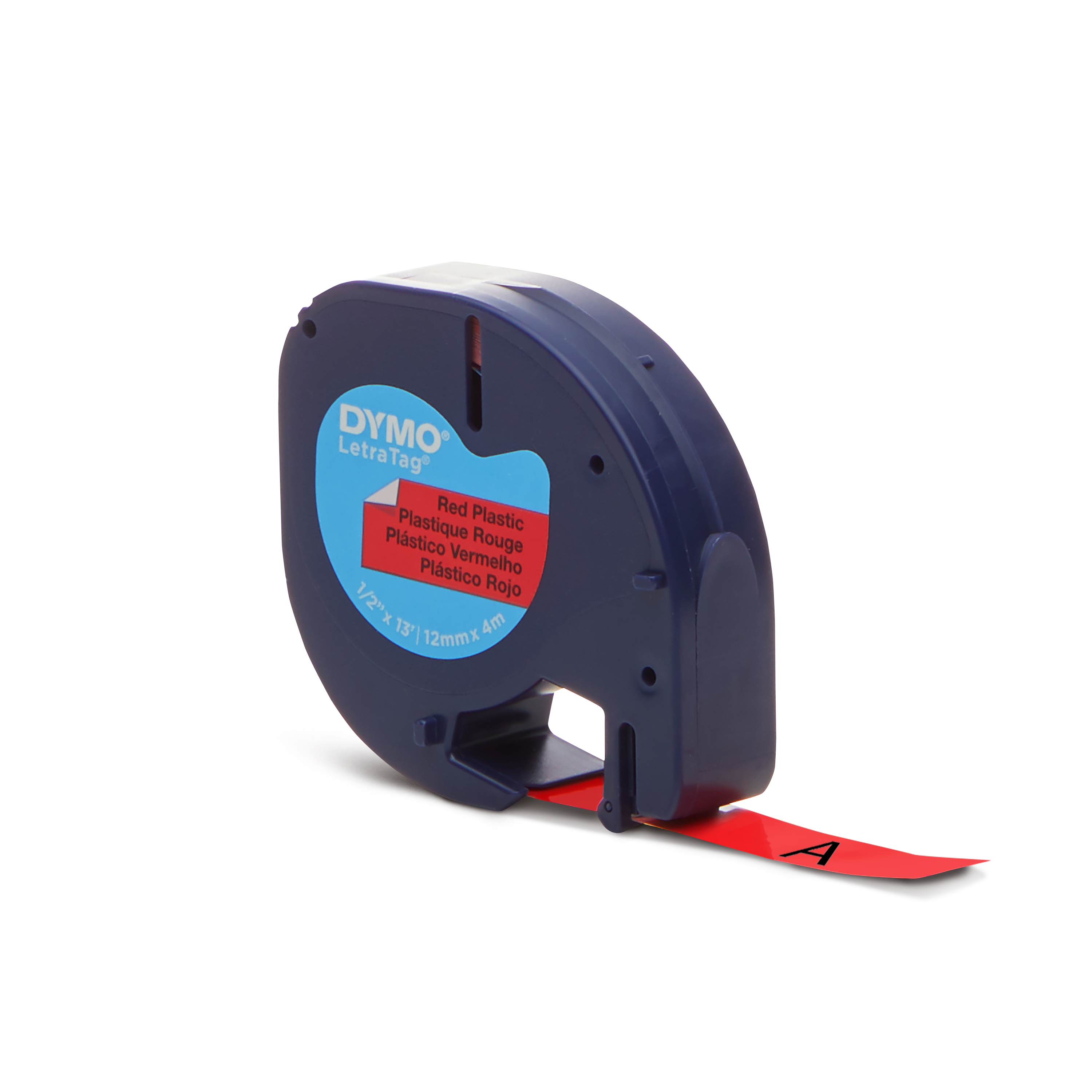 s0721630 Dymo Black on Red Label Printer Tape, 4 m Length, 12 mm Width