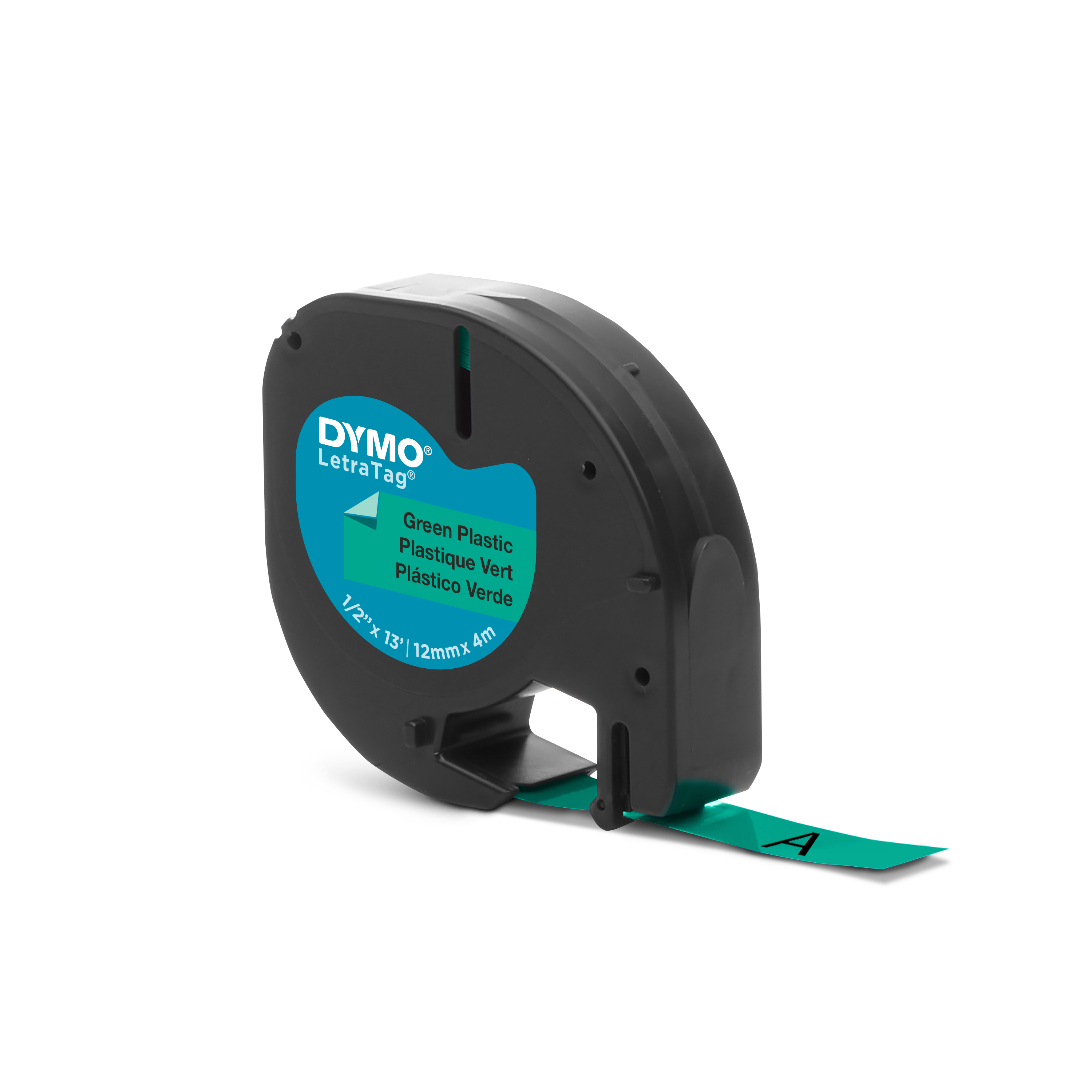 s0721640 Dymo Black on Green Label Printer Tape, 4 m Length, 12 mm Width