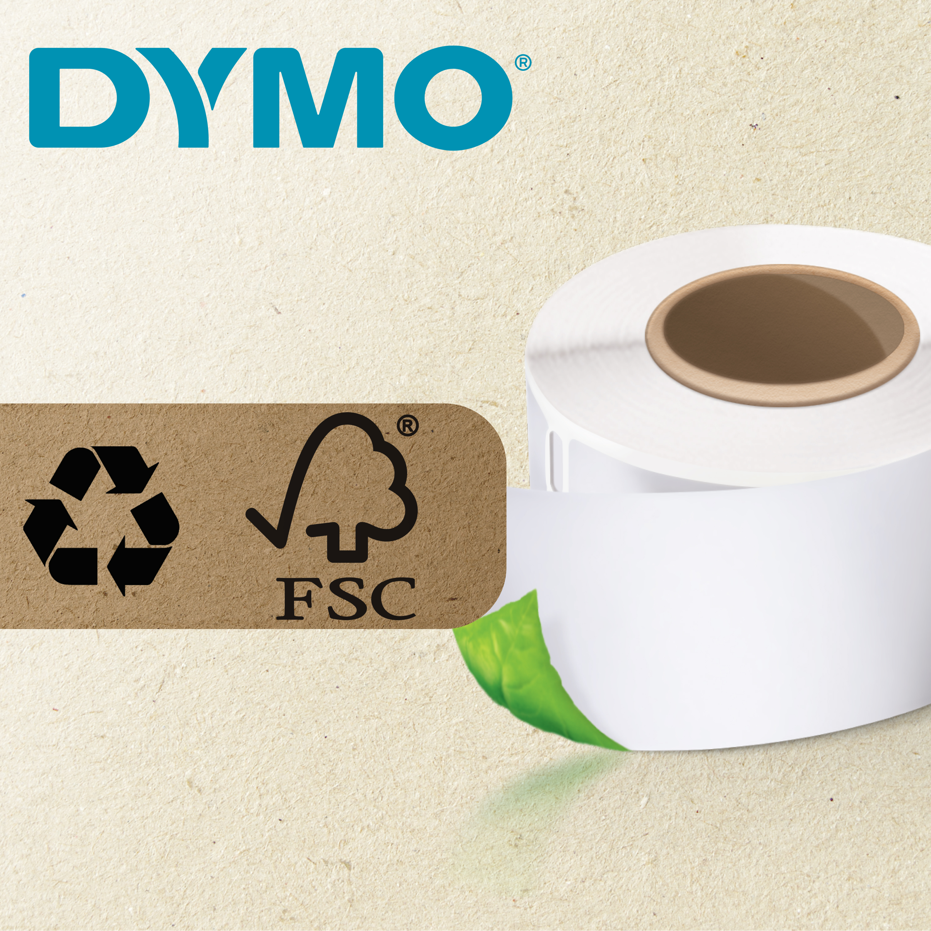 s0722400 Dymo White Black Print Label Roll, 89 mm Width, 260 Per Roll Qty, 89 mm