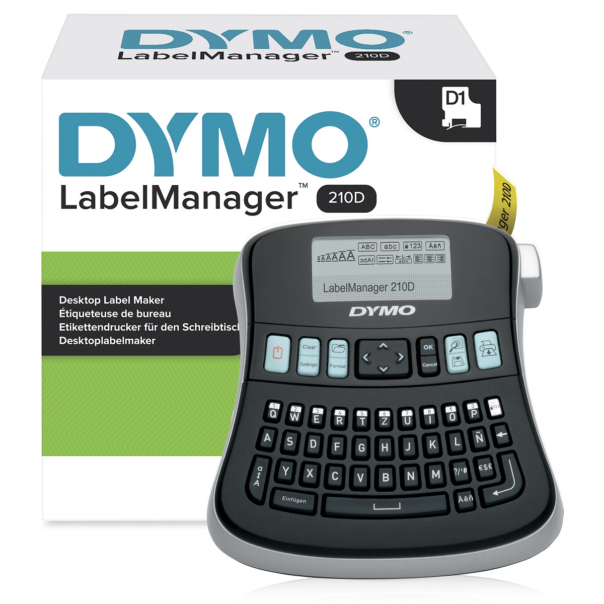 Dymo LabelManager 210D Handheld Label Printer, 12 mm Max Label Width, Type C - EU