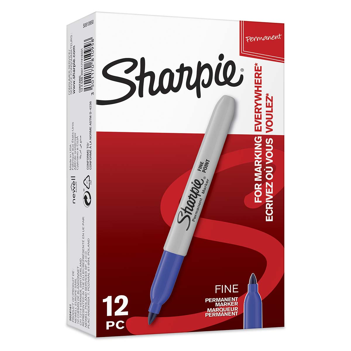 s0810950 Sharpie Fine Tip Blue Marker Pen