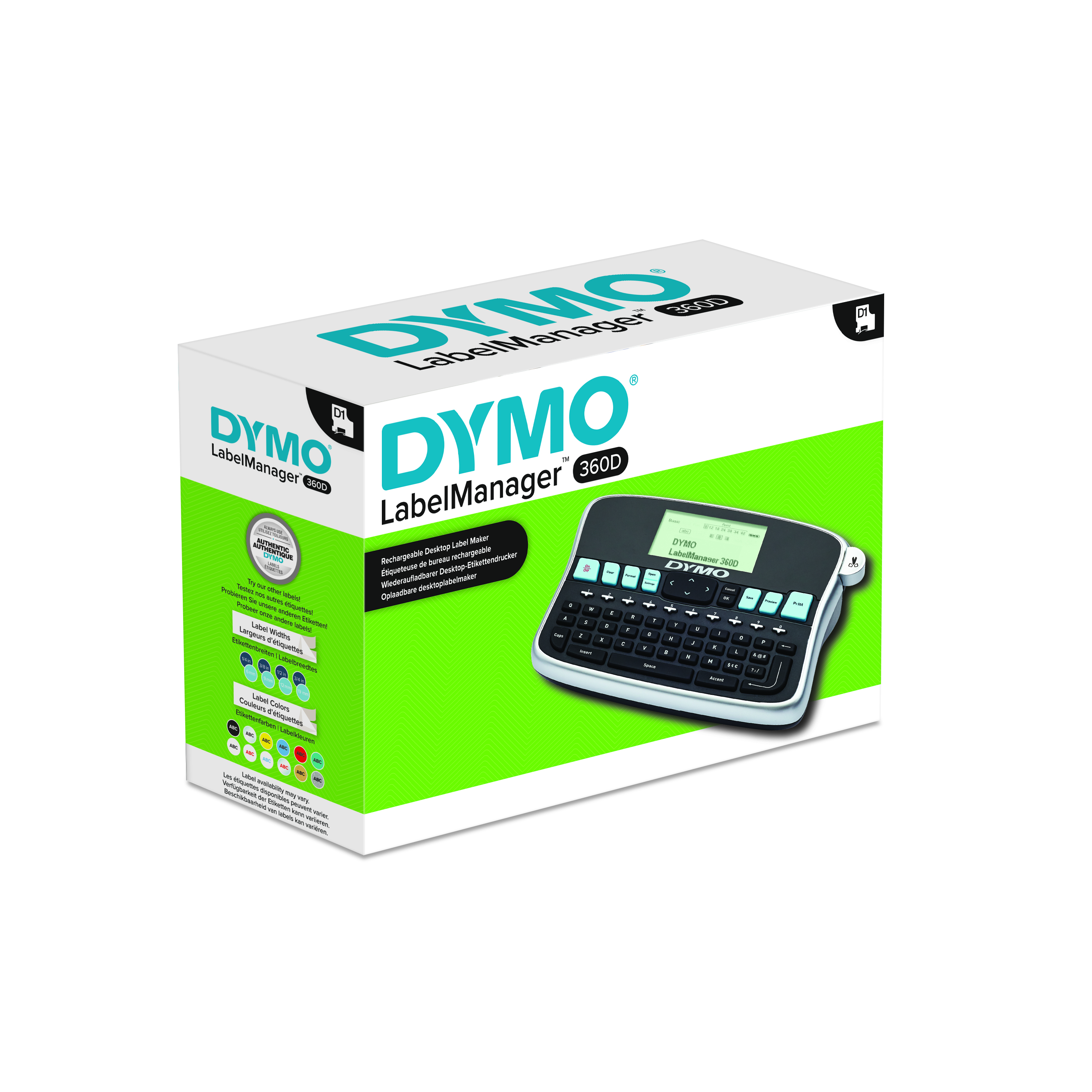 s0879510 Dymo LabelManager 360D Handheld Label Printer, 19 mm Max Label Width, Type C - EU