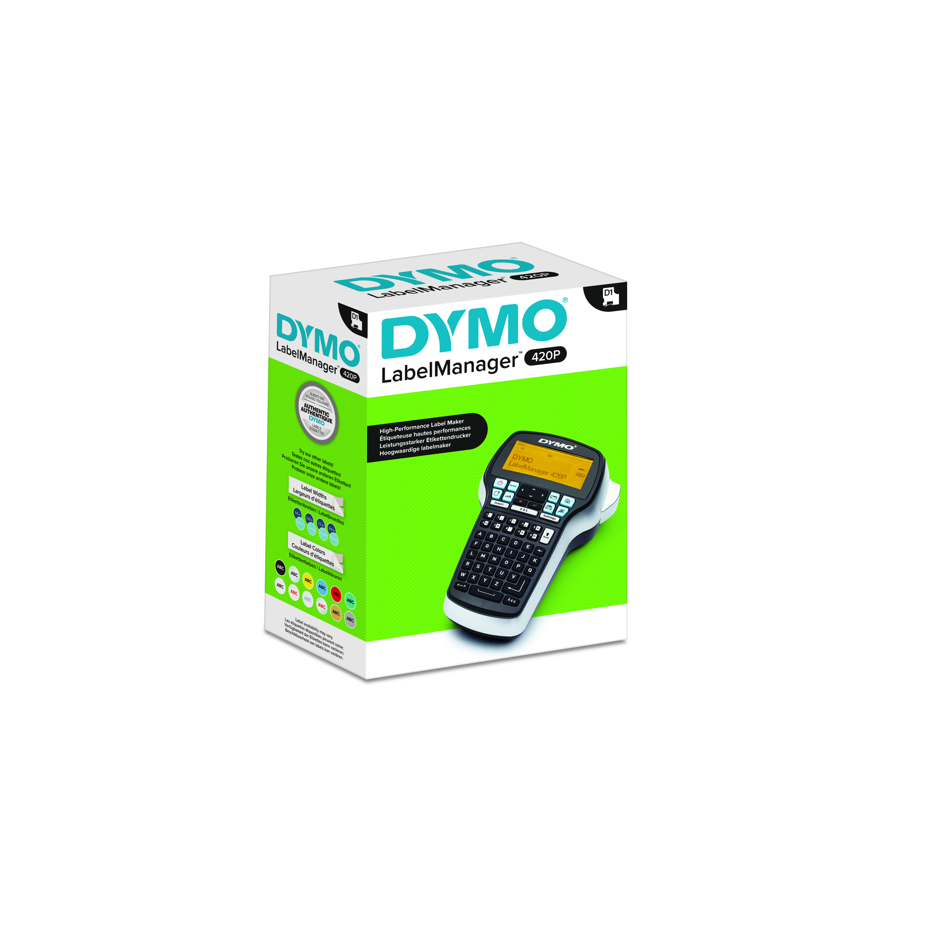 s0915490 Dymo LabelManager 420P Handheld Label Printer, 19 mm Max Label Width, Type G
