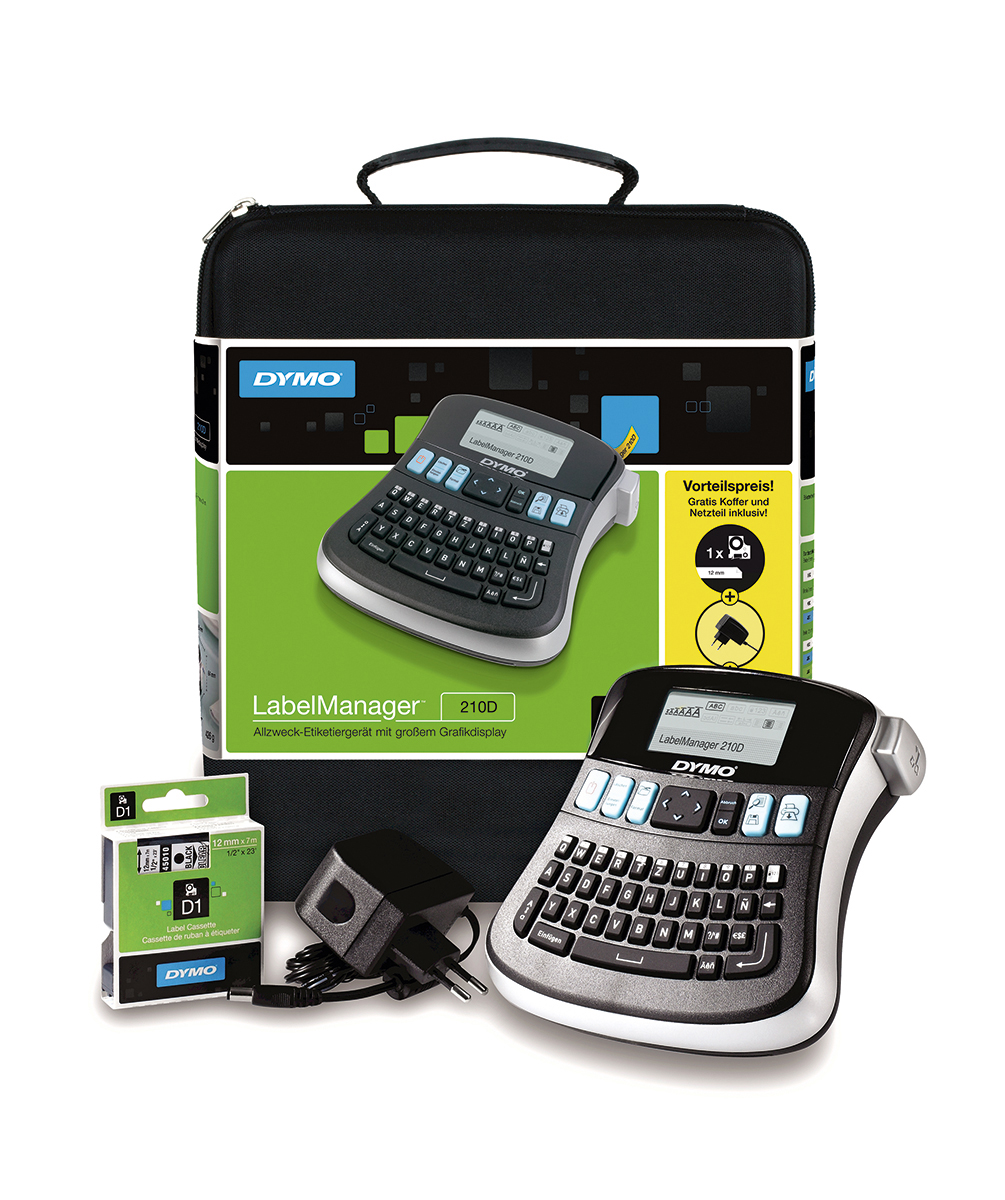 Dymo LabelManager 210D Handheld Label Printer, 12 mm Max Label Width, EU