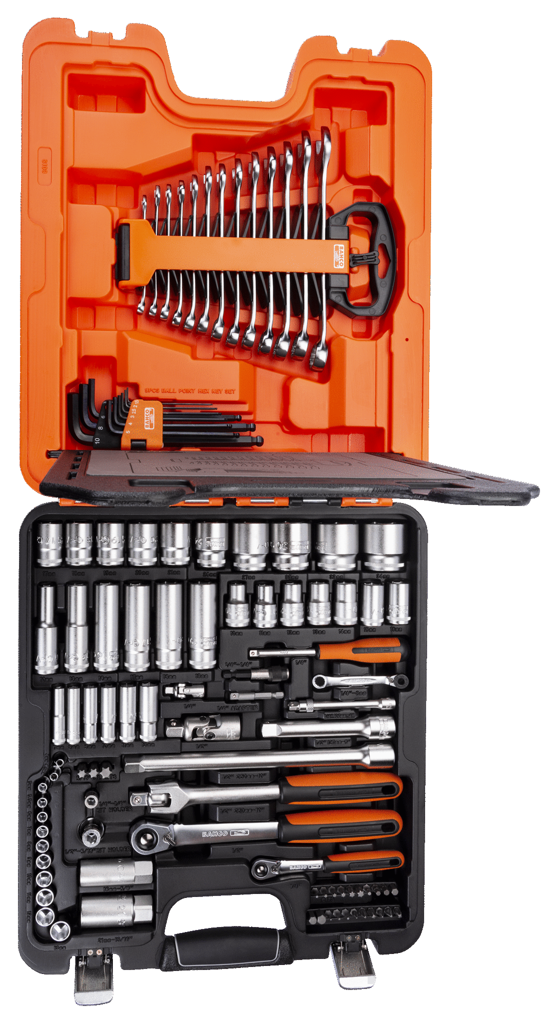 Bahco 103-Piece 1/2 in, 1/4 in Hexagon, Plug Socket Socket Set