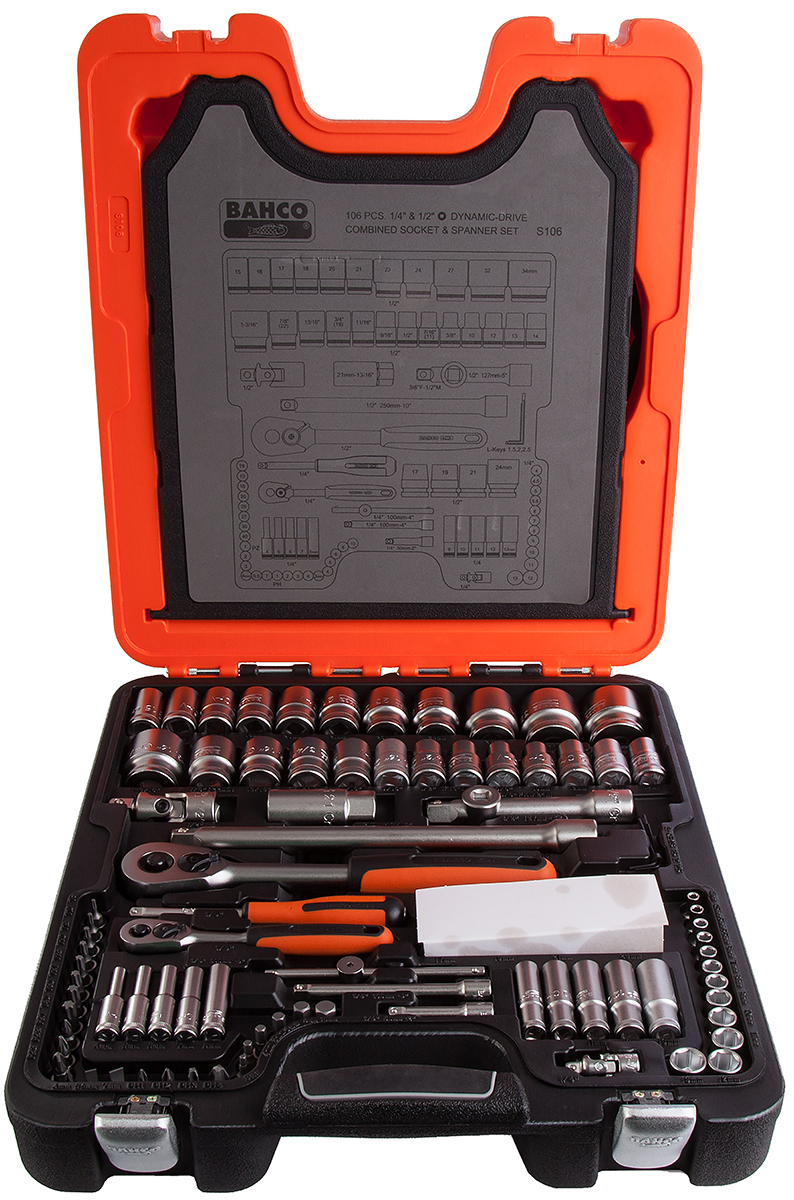 s106 Bahco 106-Piece 1/2 in Standard Socket Set