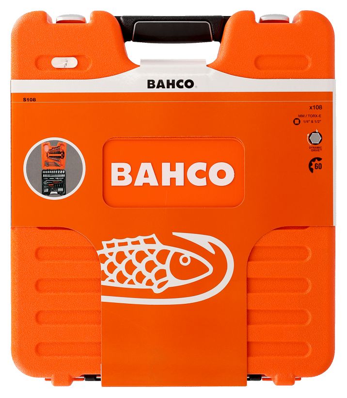 s108 Bahco 108-Piece 1/2 in, 1/4 in Standard Socket Set