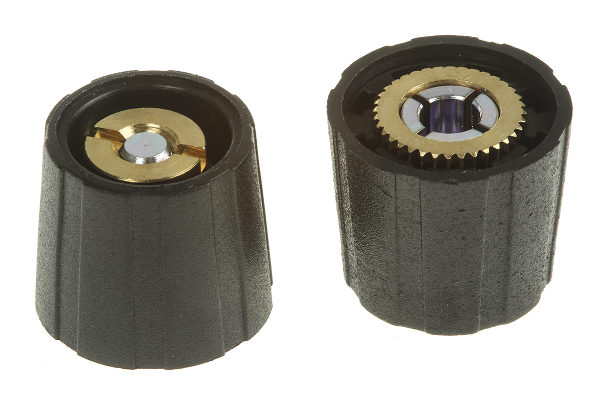 Sifam 15.5 mm Knob Diameter Black Potentiometer Knob for 4 mm Shaft Circular, S150004-BLK