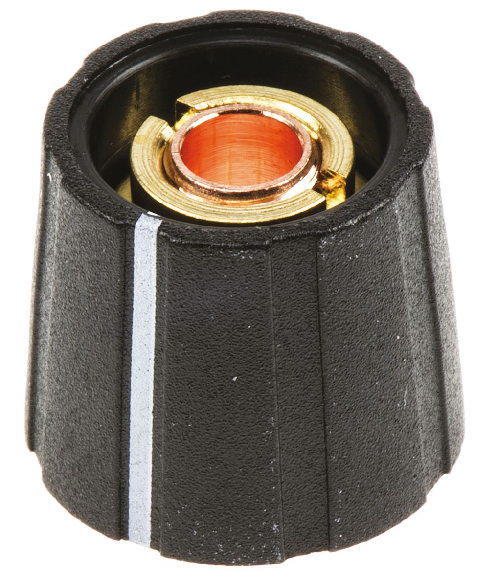 Sifam 15.5 mm Knob Diameter Black Potentiometer Knob for 6 mm Shaft Circular, S151 006BK