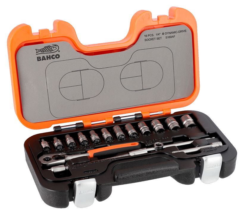 s160af Bahco 16-Piece 1/4 in Standard Socket Set