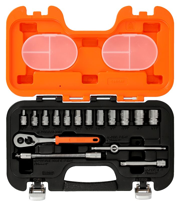 s160af Bahco 16-Piece 1/4 in Standard Socket Set