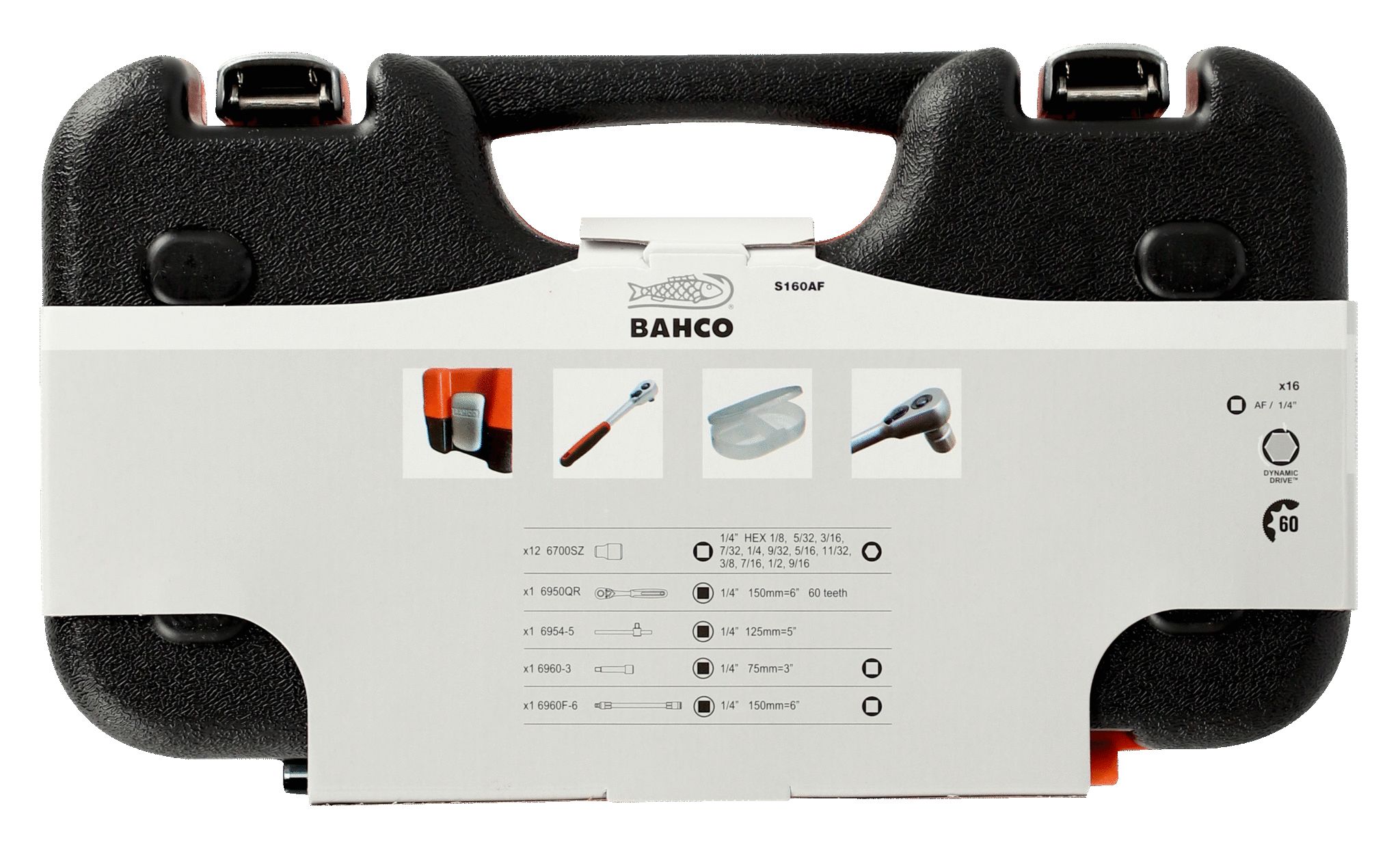 s160af Bahco 16-Piece 1/4 in Standard Socket Set