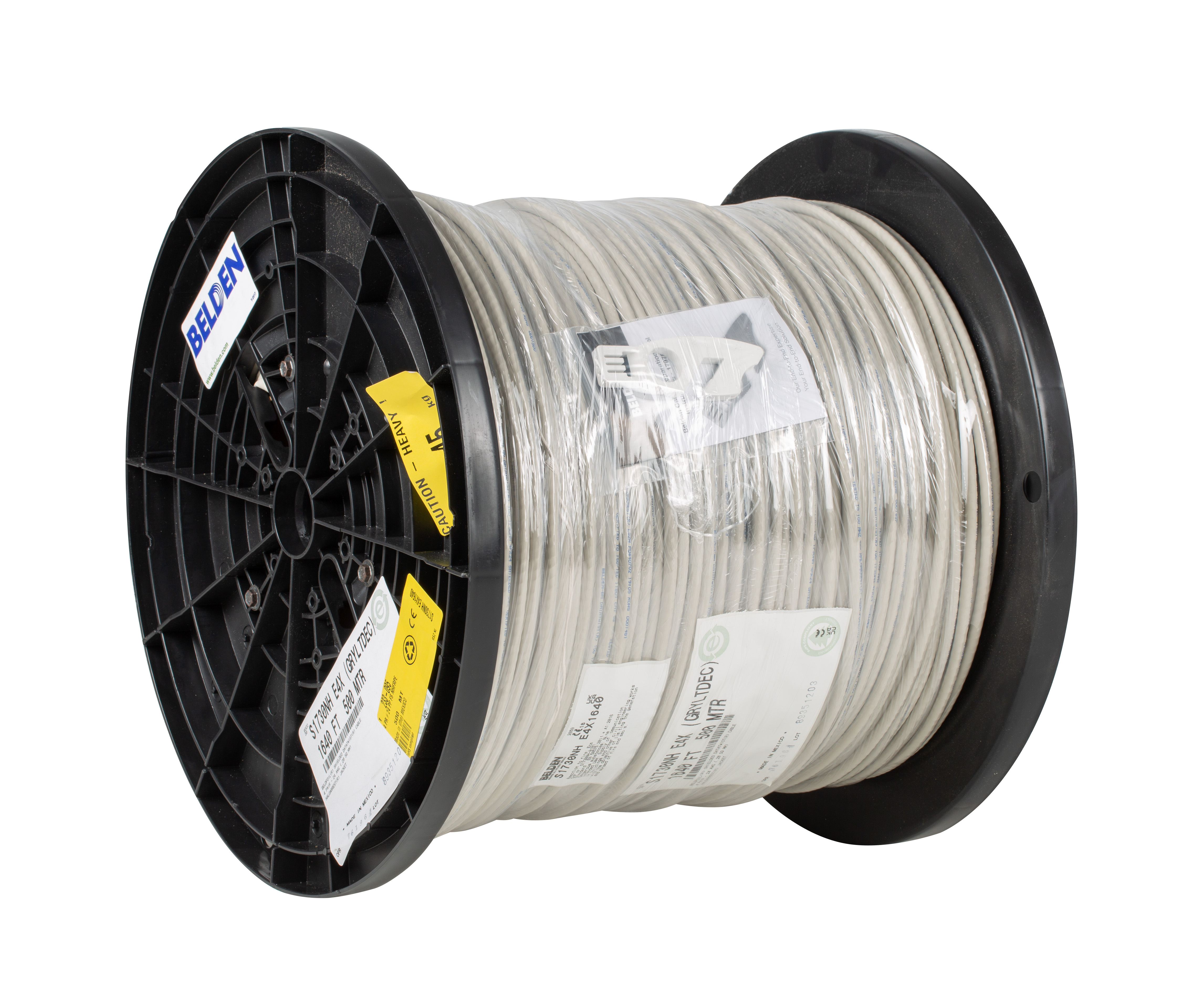 s1730nh-e4x1640 Belden S1730NH, 500 m Cat5e Ethernet Cable, Grey Low Smoke Zero Halogen Sheath Screened, Shielded