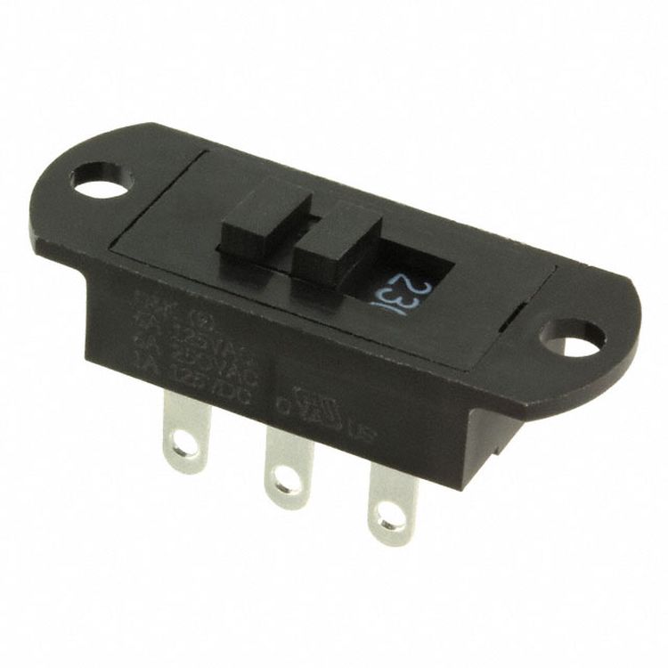 C & K Panel Mount Slide Switch DPDT 6A
