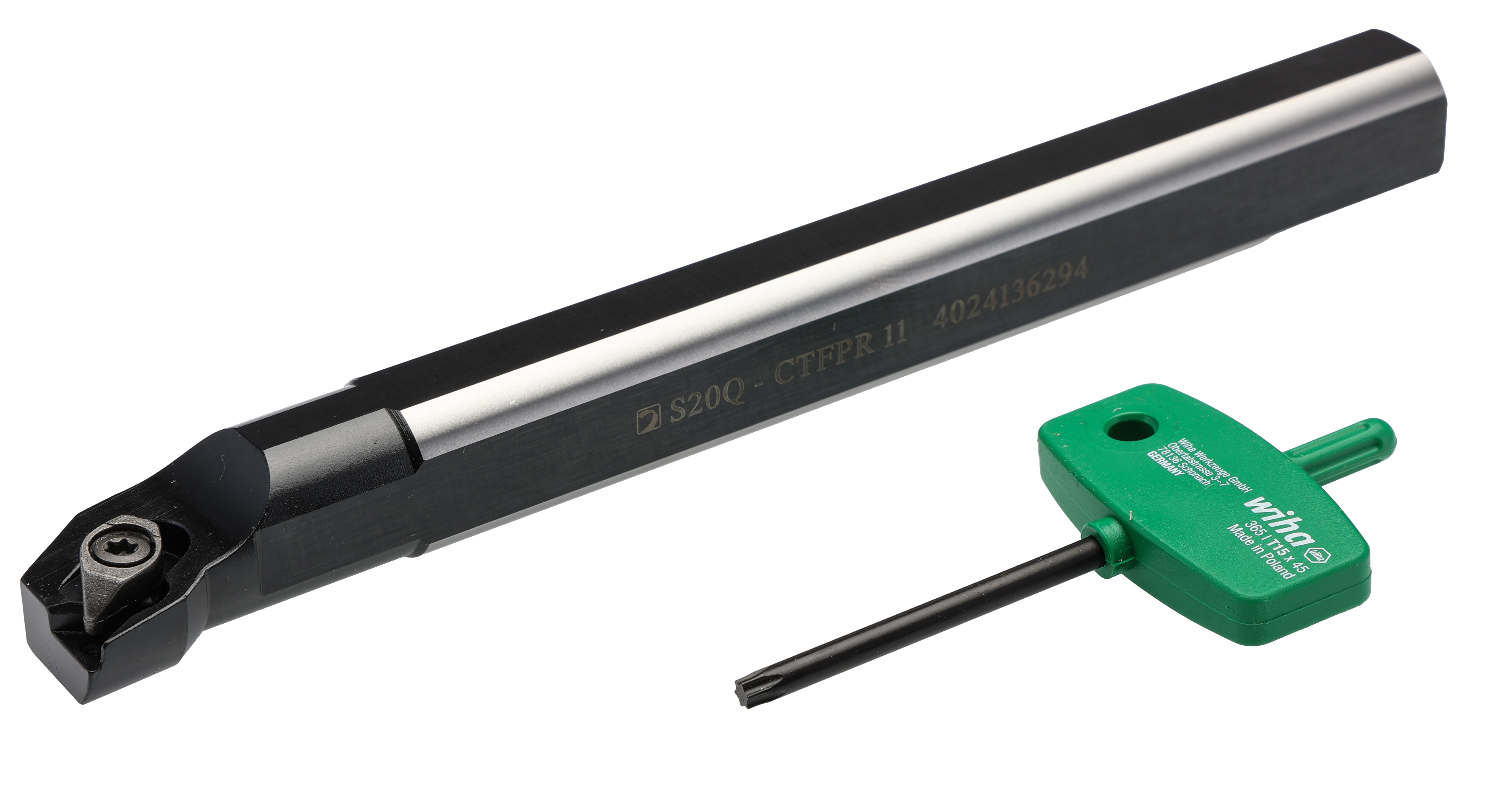 Pramet Lathe Tool Holder for Use with TPMR 1103, 20 mm Height, 91 ° Approach, 20 mm Length
