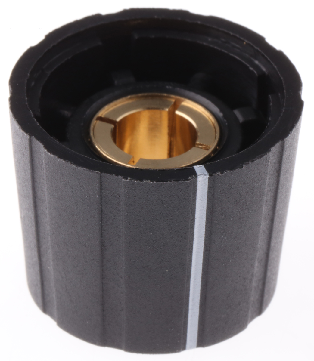 s211-250bk Sifam 21.5 mm Knob Diameter Black Potentiometer Knob for 6.35 mm Shaft Circular, S211 250BK