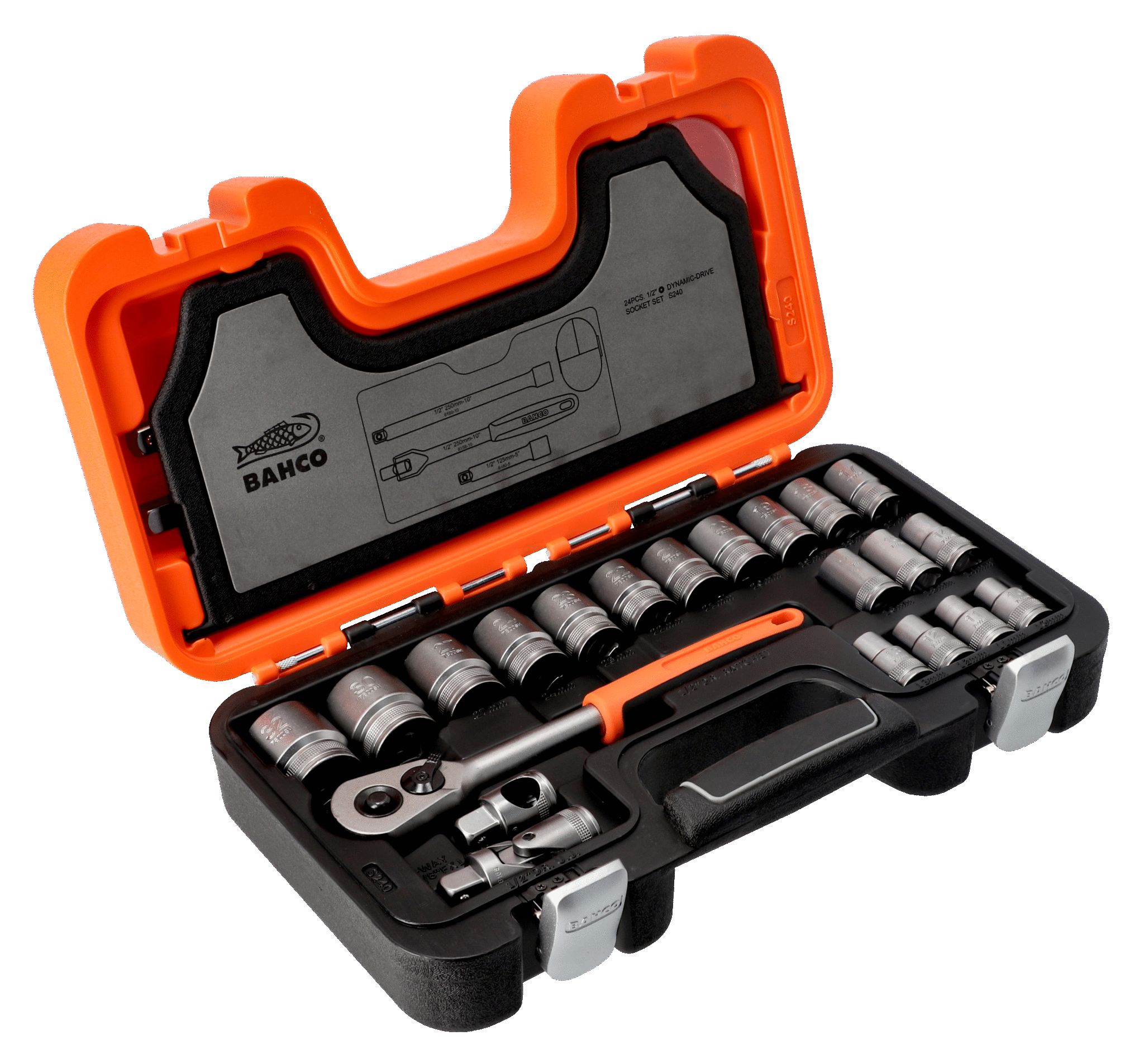 s240 Bahco 24-Piece 1/2 in Standard Socket Set
