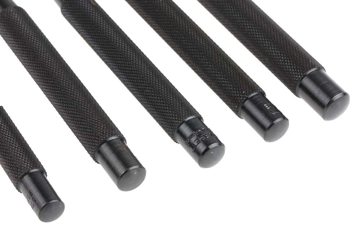 s248 Starrett 5-Piece Punch Set, Pin Punch, 0.375in Shank