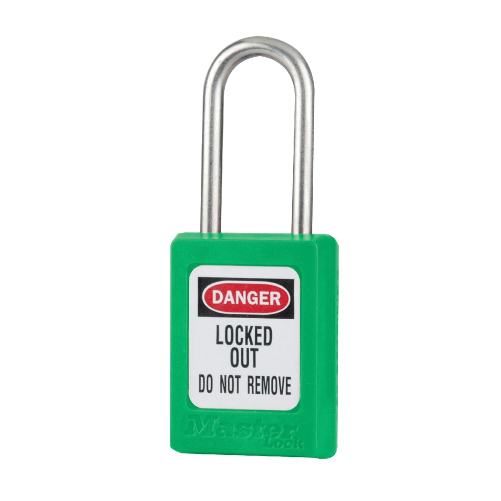 Master Lock Green 1-Lock Lockout Zenex Thermoplastic Safety Lockout Padlock, 5 mm