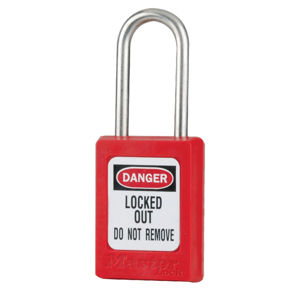 Master Lock Red 1-Lock Lockout Zenex Thermoplastic Safety Lockout Padlock, 5 mm
