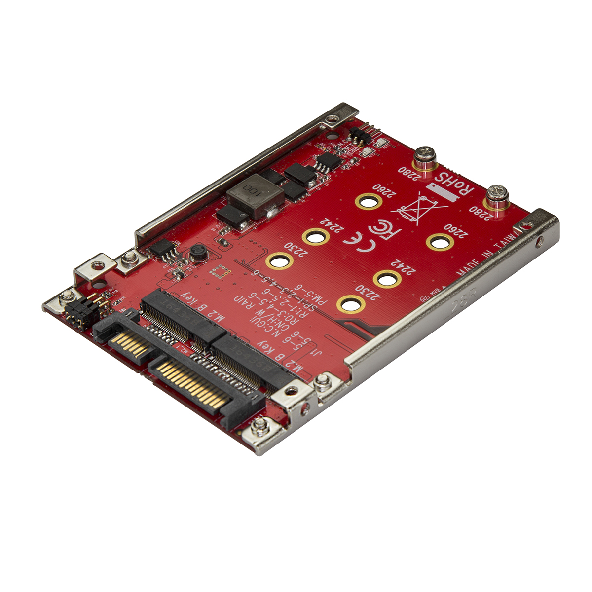 StarTech.com 2.5 in Dual Slot M.2 to SATA Adapter 10 cm x 70 mm x 0.7 cm SATA