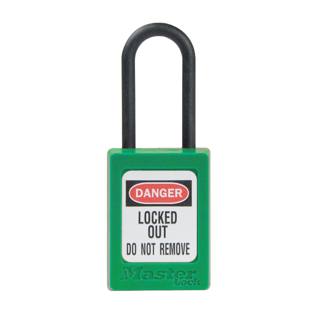 Master Lock Green 1-Lock Lockout Zenex Thermoplastic Safety Lockout Padlock, 5 mm