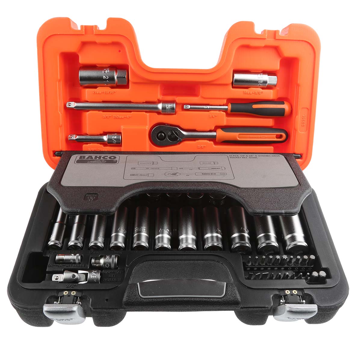 s330l Bahco 53-Piece 1/2 in Hexagon, Hexagon Socket Bit Socket Set