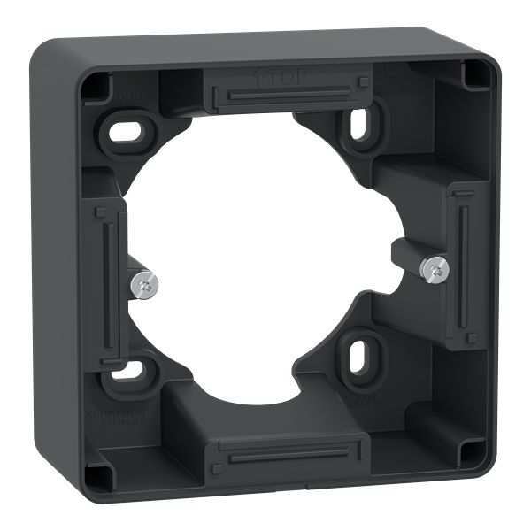 Schneider Electric Ovalis Grey Thermoplastic Back Box Mounting Frame, Surface Mount, 1 Gangs 89 mm 89mm 44 mm