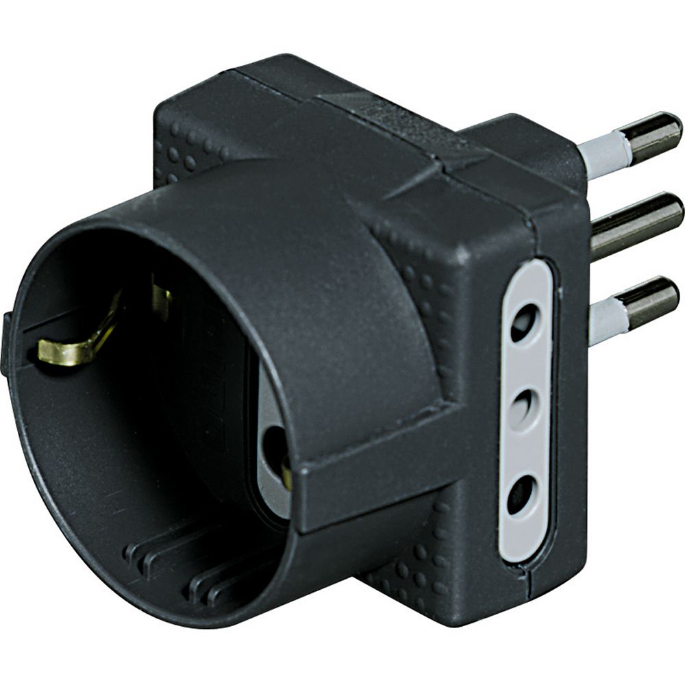 Bticino TRIS Black Plug Socket, 10A, German