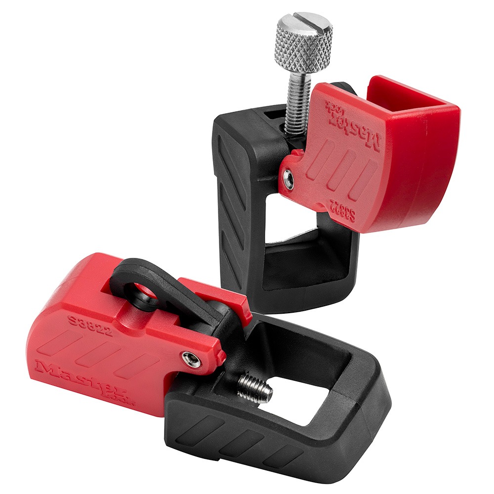 Master Lock Red 1-Lock Lockout Black Nylon, ABS Thermoplastic, Stainless Steel Circuit Breaker Lockout