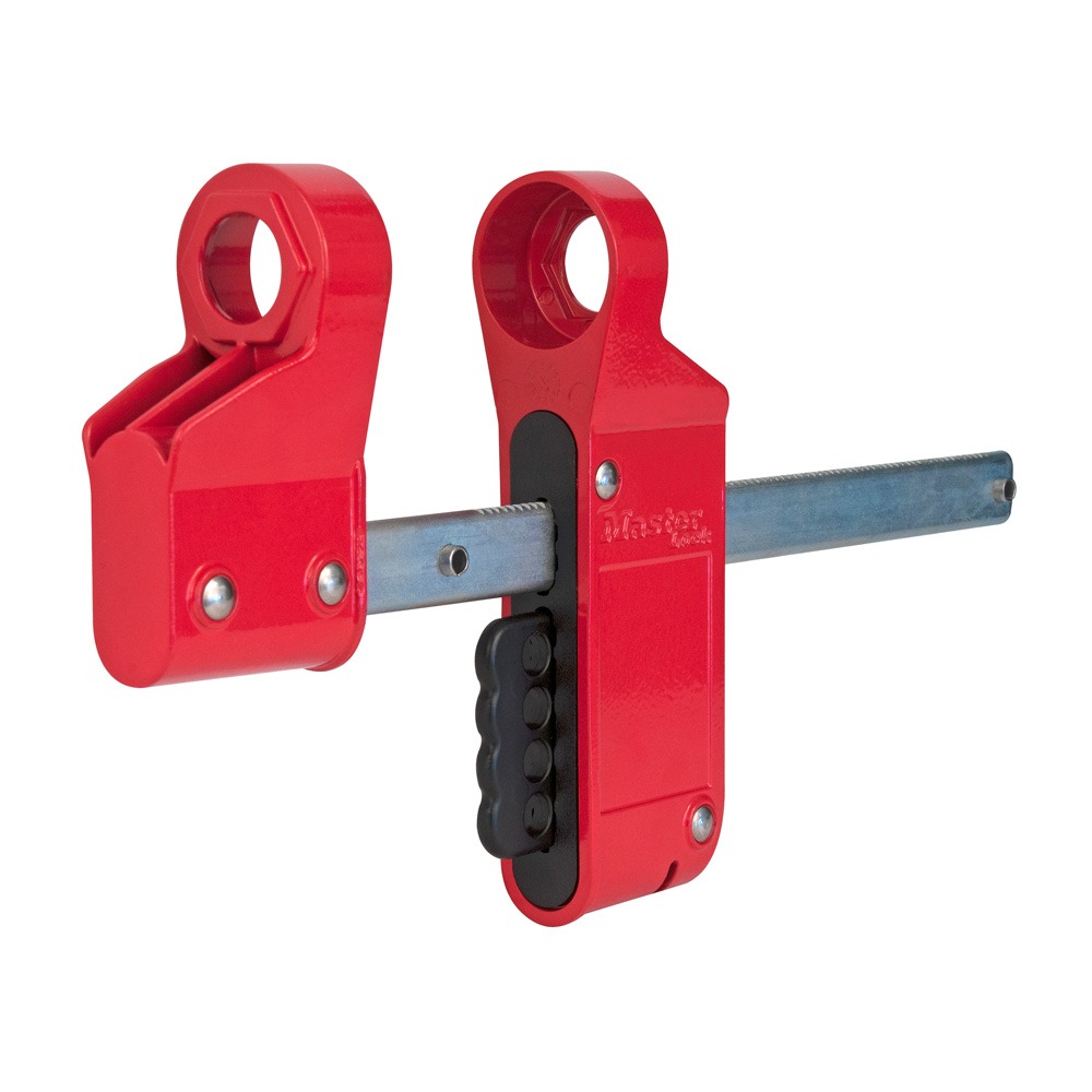 Master Lock Red 1-Lock Lockout Durable Aluminium, Hardened Steel Blind Flange Lockout, 7 mm