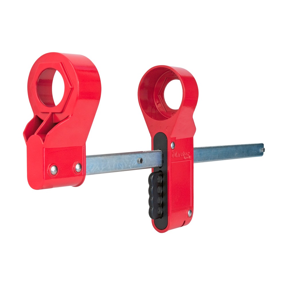 Master Lock Red 1-Lock Lockout Hardened Steel, Durable Aluminium Blind Flange Lockout, 7 mm
