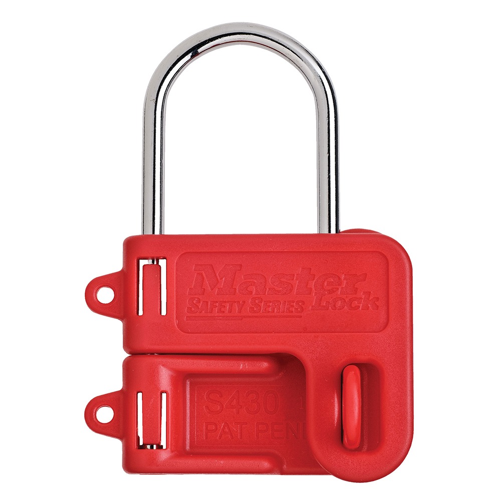 Master Lock Red 2-Lock Lockout Hasp Steel Lockout Hasp, 7 mm