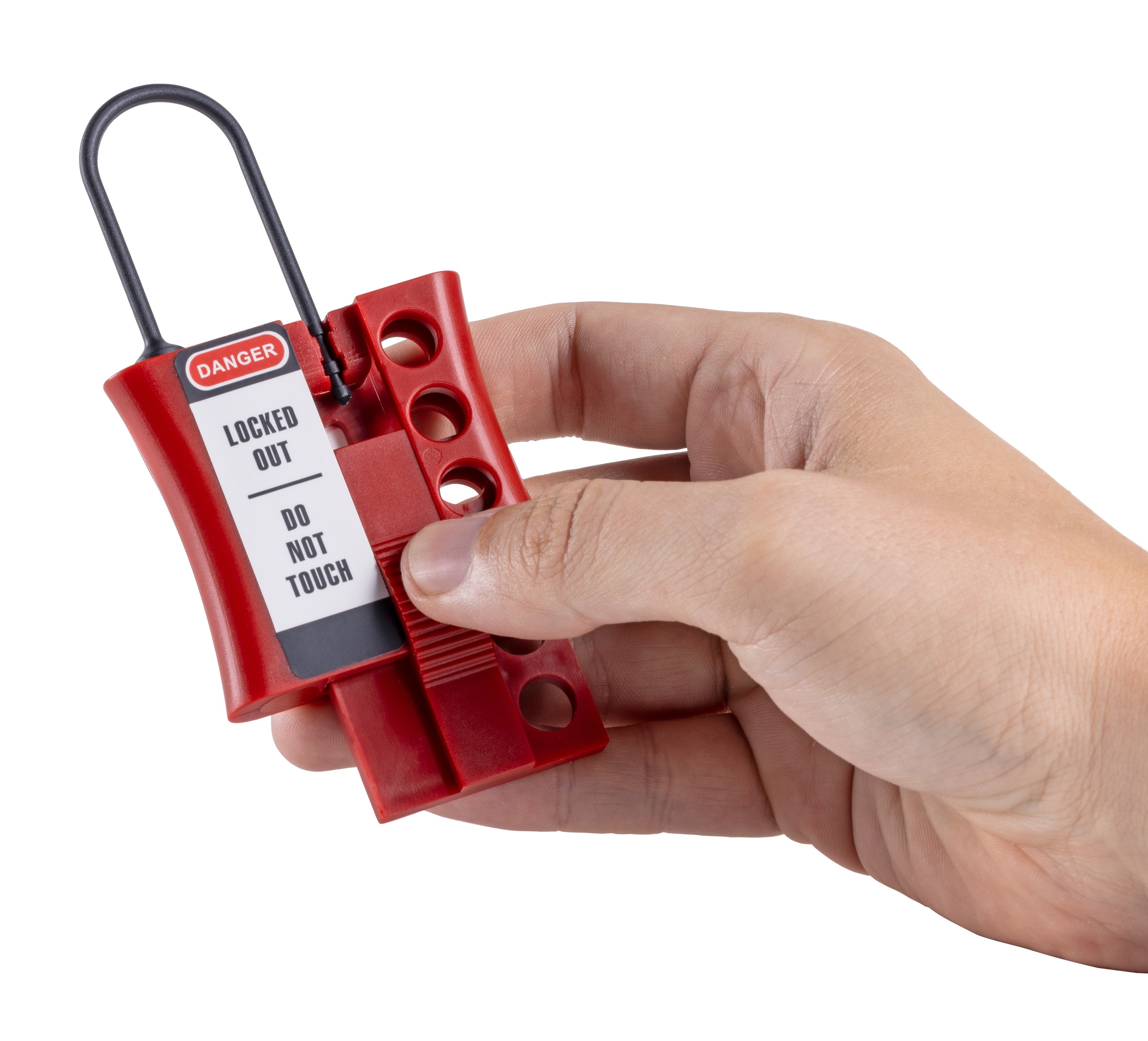 s442 Master Lock Red 4-Lock Lockout Plastic Lockout Hasp, 3 mm
