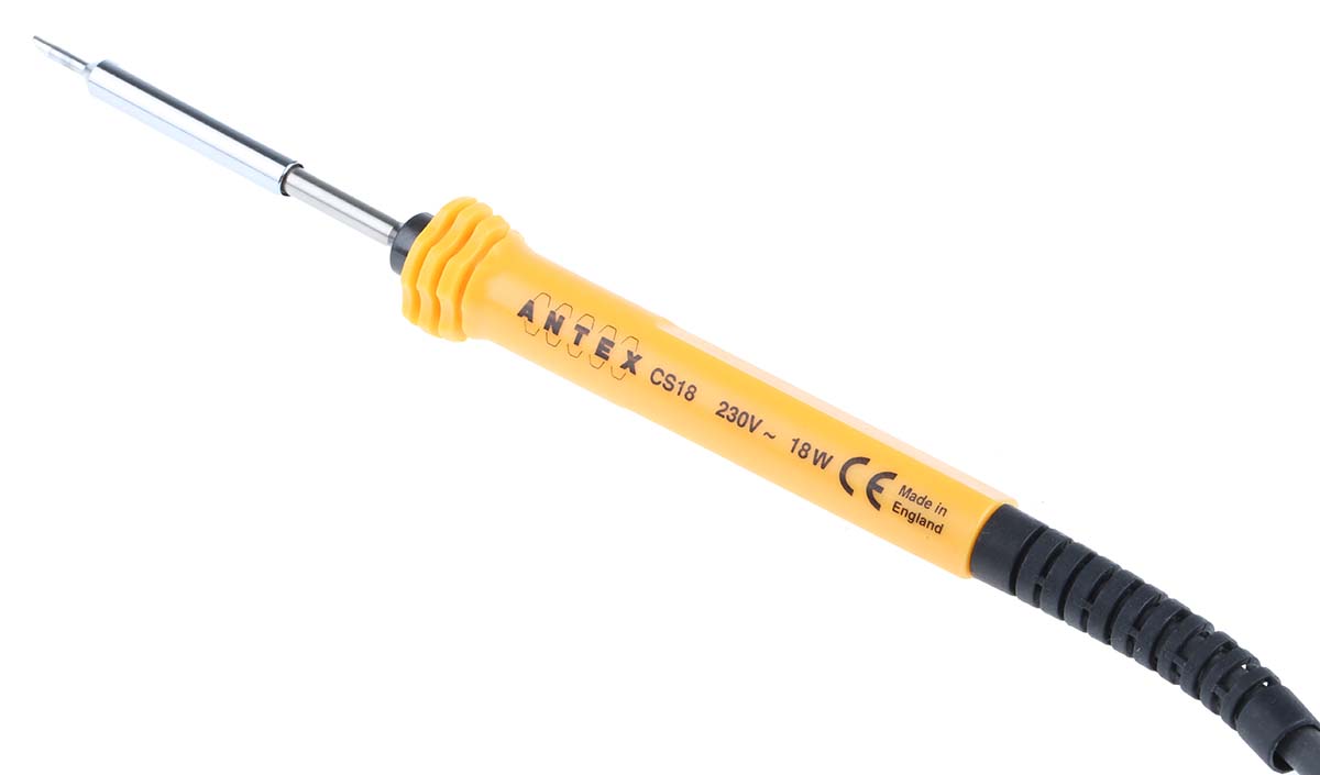 s48e470 Antex Electronics Electric Soldering Iron, 230V, 18 W, for use with CS18 Soldering Iron