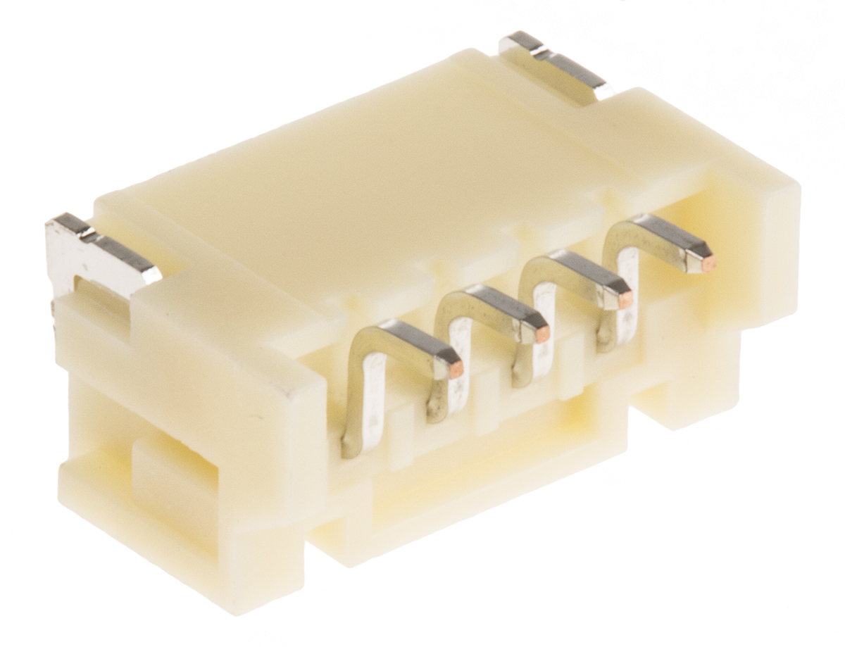 JST PH Series Right Angle Surface PCB Header, 4 Contact(s), 2 mm Pitch, 1 Row, Shrouded