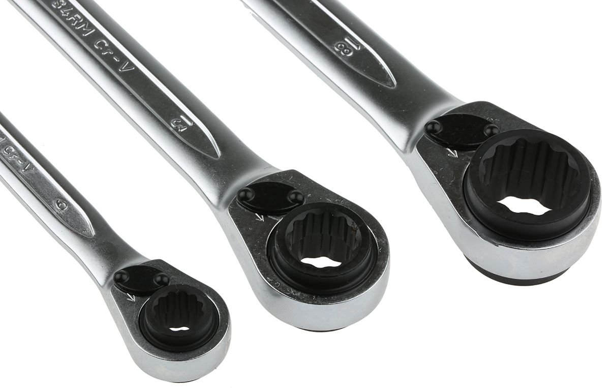 s4rm3t Bahco 3-Piece Spanner Set, 8 x 9 To 18 x 19 mm, Chrome Vanadium Steel