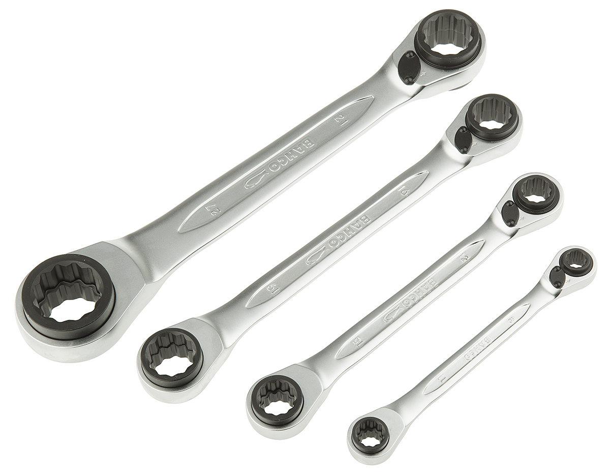Bahco 4-Piece Spanner Set, S4RM/4T: 8 x 9 x 10 x 11 12 x 13 x 14 x 15 16 x 17 x 18 x 19 21 x 22 x 24 x 27, S4RM/3T: 8 x