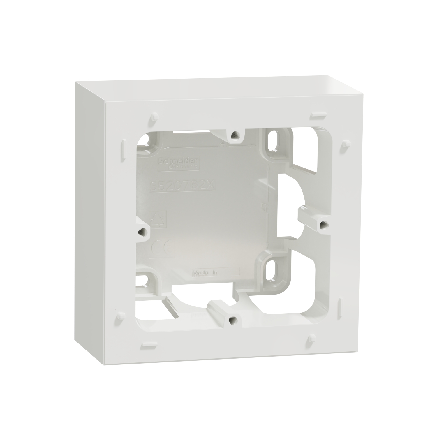 Schneider Electric Odace White Gloss Thermoplastic Junction Box, Surface Mount, 1 Gangs 85 mm 213mm 40 mm