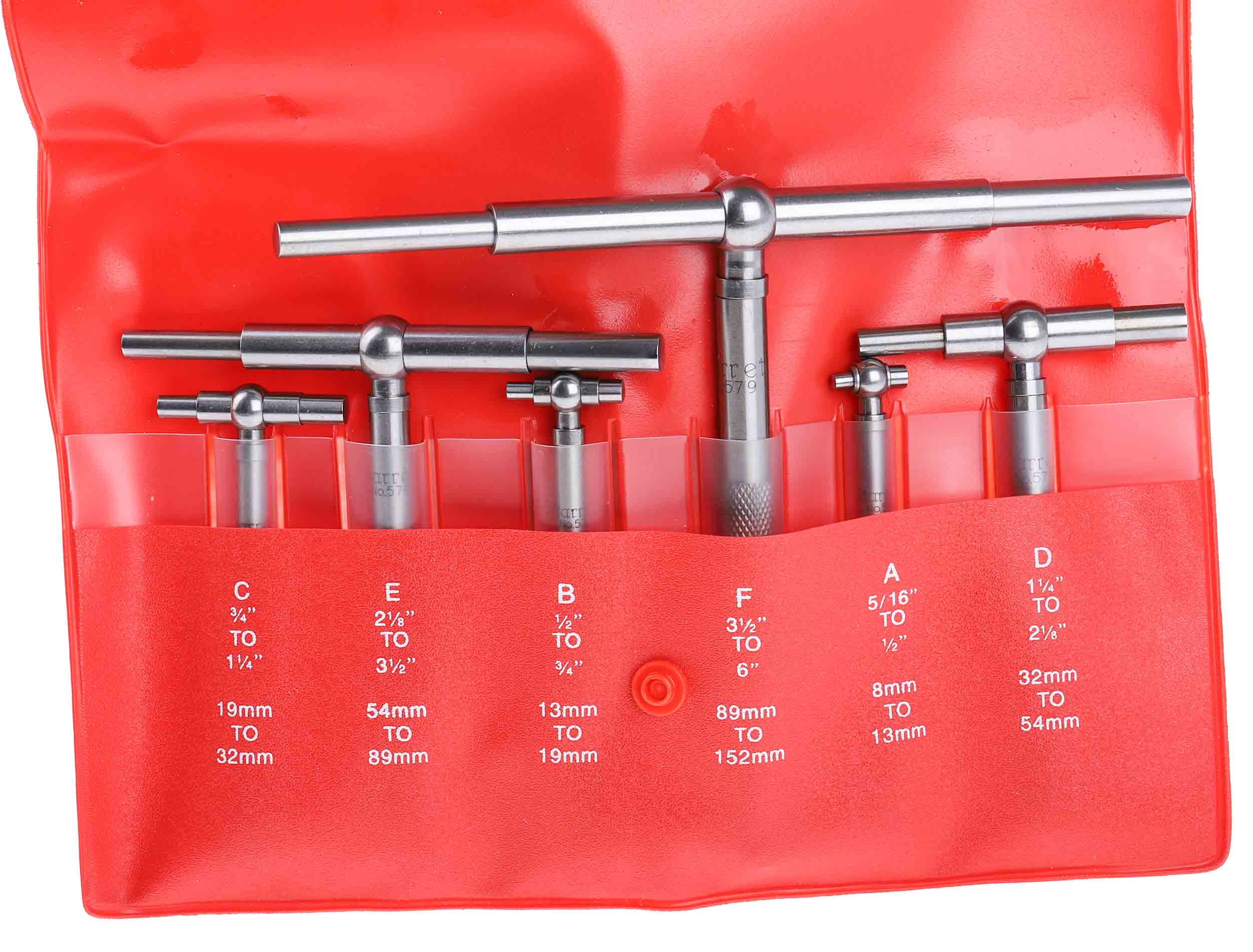 s579hz Starrett S579HZ Telescopic Bore Gauge Set, Steel, 6 piece