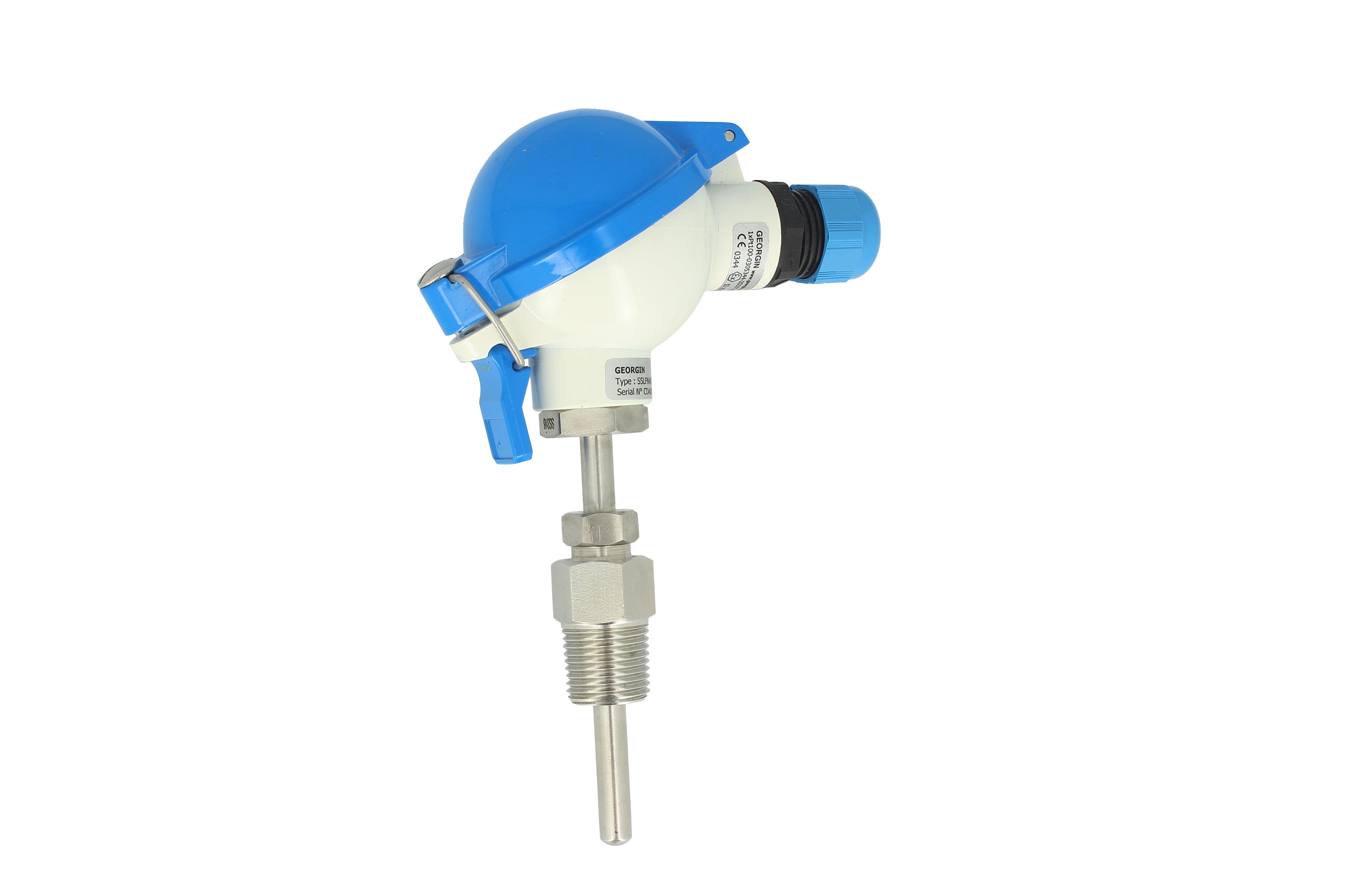 GEORGIN PT100 Temperature Probe 6 mm Dia, 200 mm Long, 3 Wire, 400 °C Max ATEX Ex ia